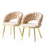 Ensemble de deux chaises d'appoint en velours beige et or-1226788335-1226788329