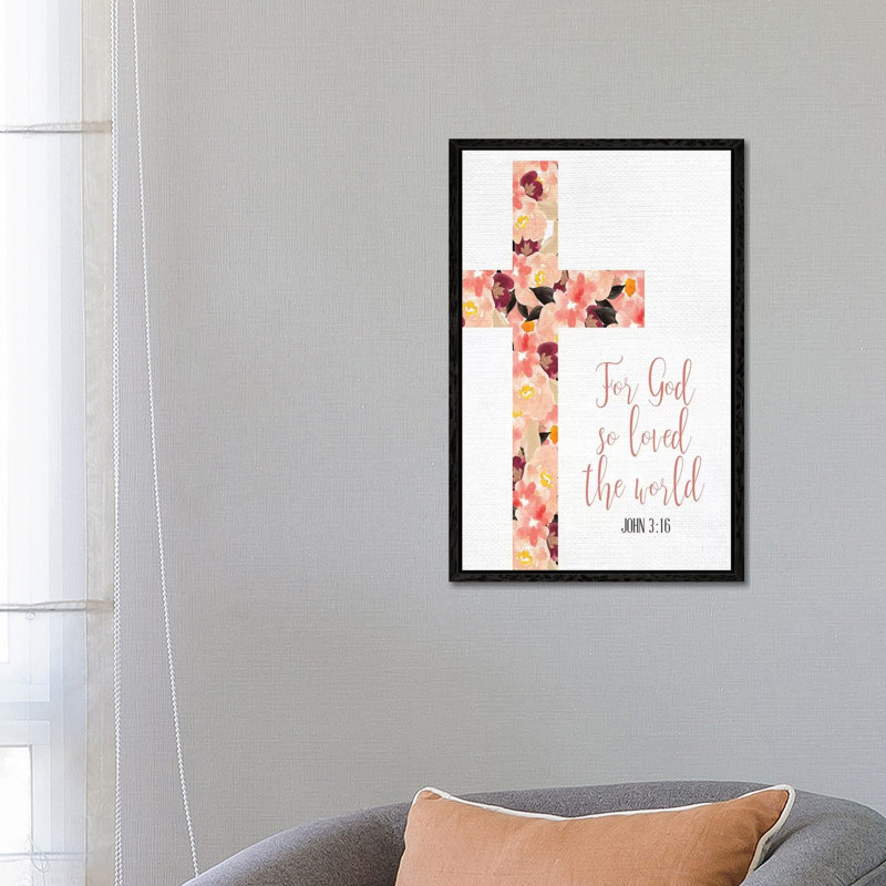 For God So Loved by Kimberly Allen - Print on Canvas, 66.04cm H x 45.72cm W x 3.81cm D, Black Framed