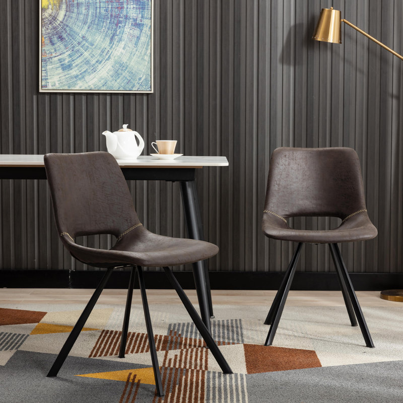 Chaucer Faux Leather Upholstered Dining Chair, Dark Brown