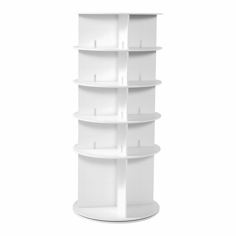Étagère à chaussures rotative à 5 niveaux, étagère à chaussures pivotante à 360 °, présentoir à carrousel rond avec rangement rotatif, présentoir de rangement autoportant pour chambre à coucher, salon, vestibule, garde-robe, blanc