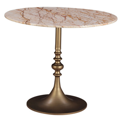 Bordeaux 36" Bistro Table in Retro Impulse Marble and Antique Gold Base