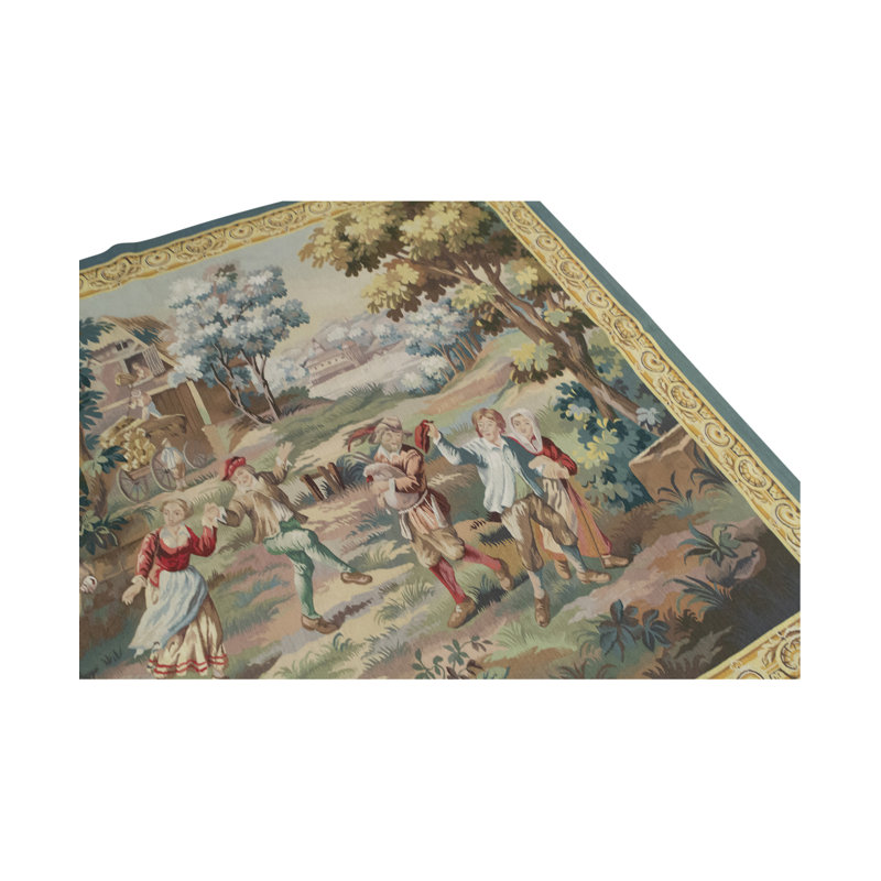 Hand-Knotted High-Quality Blue and Gold Area Rug