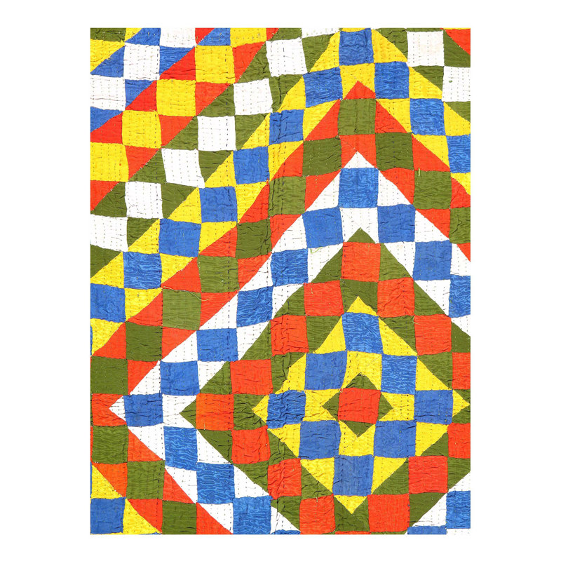Tapis bleu / rouille unique 7 pi 3 po x 4 pi 11 po One-of-a-Kind