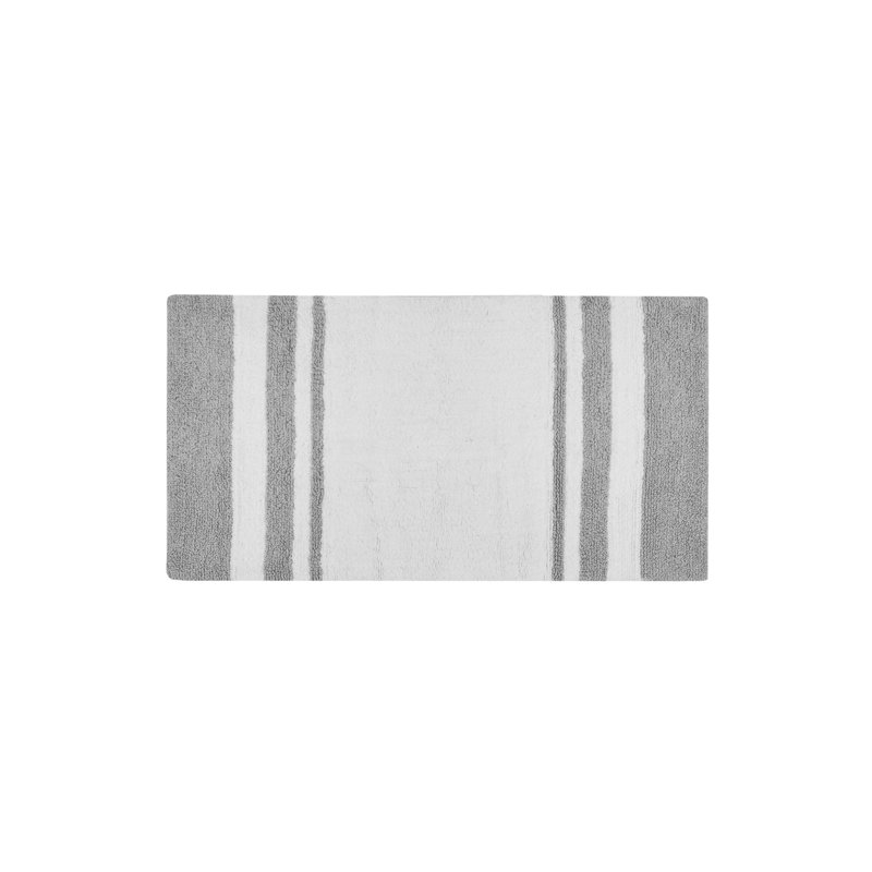  Tapis de bain réversible en coton, L 27 po x L 45 po, gris