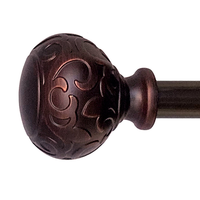 Tringle à rideaux simple réglable en métal Eichen, 26 po à 48 po de largeur, Bronze frotté à l'huile