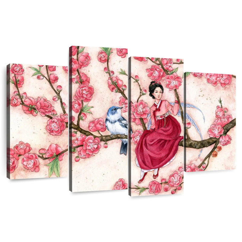 Kelan Peach Blossom, 48" H x 75" W