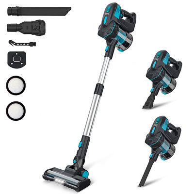 Aspirateur sans fil INSE, aspirateur balai léger sans fil avec batterie 2200Mah, aspirateur rechargeable polyvalent 6-en-1 jusqu'à 45 minutes d'autonomie, aspirateur silencieux pour voiture à poils durs