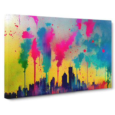 Skyscraper Skyline Splashed Vol.7 - Wrapped Canvas