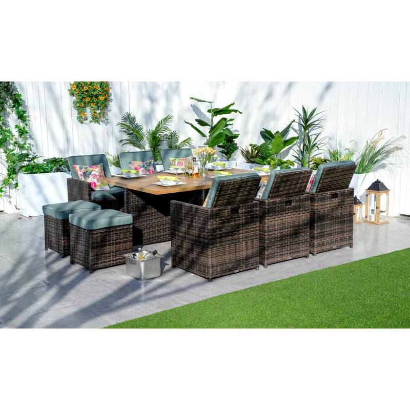 Ensemble de salle à manger rectangulaire pour 6 personnes 74,8 po, Brun, Céladon