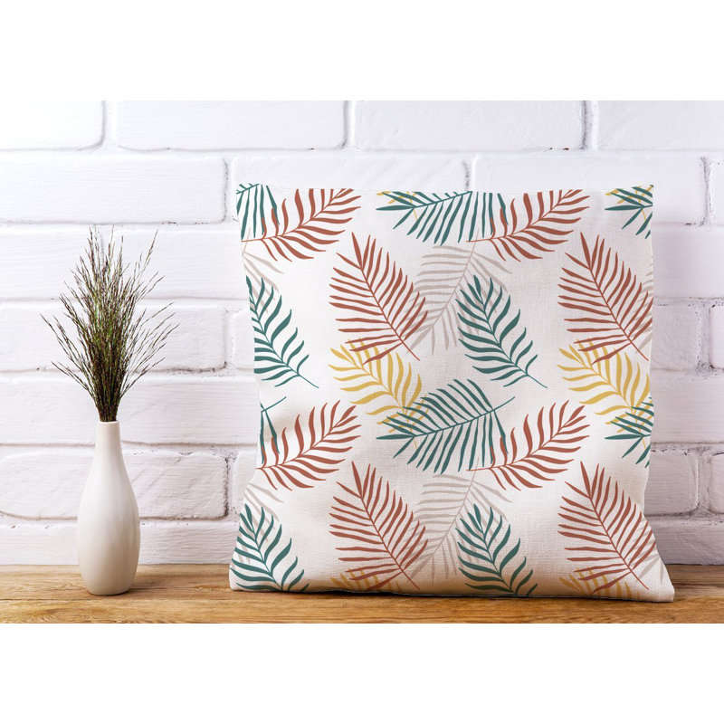 Chatelet Palm Branches In Natural Colours Floral Square Throw Cushion