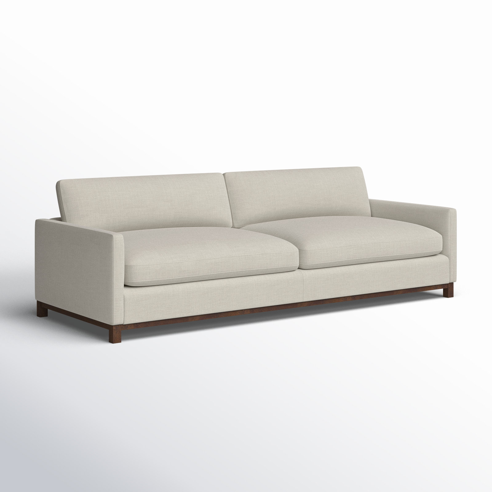 Liz Upholstered Sofa, 32.28"H x 84.25"W x 39.37"D, Flannigan Cotton Tweed Linen, Dark Brown