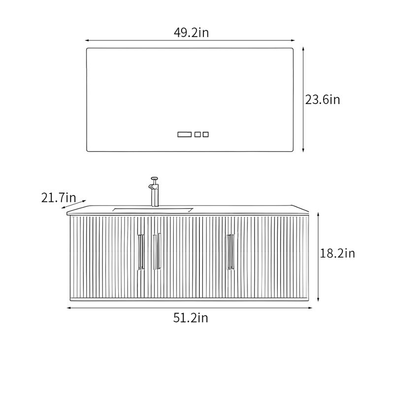 Modern minimalist bathroom cabinet