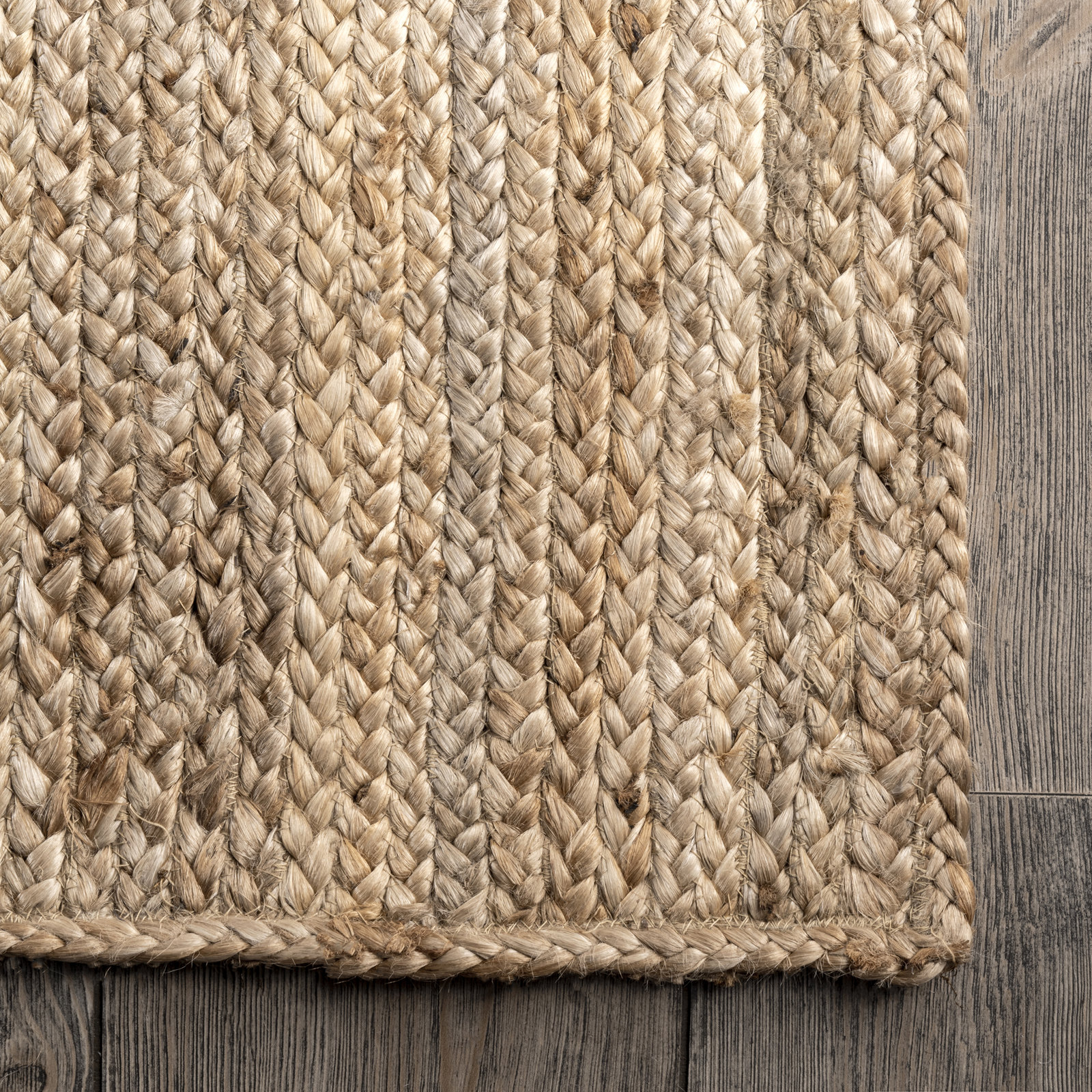 Natural Hand-Woven Jute Rug, Runner 8' x 10'