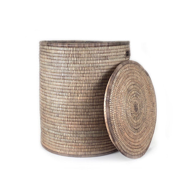 Malawi Basket, 21" H x 17.5" W x 17.5" D, Brown