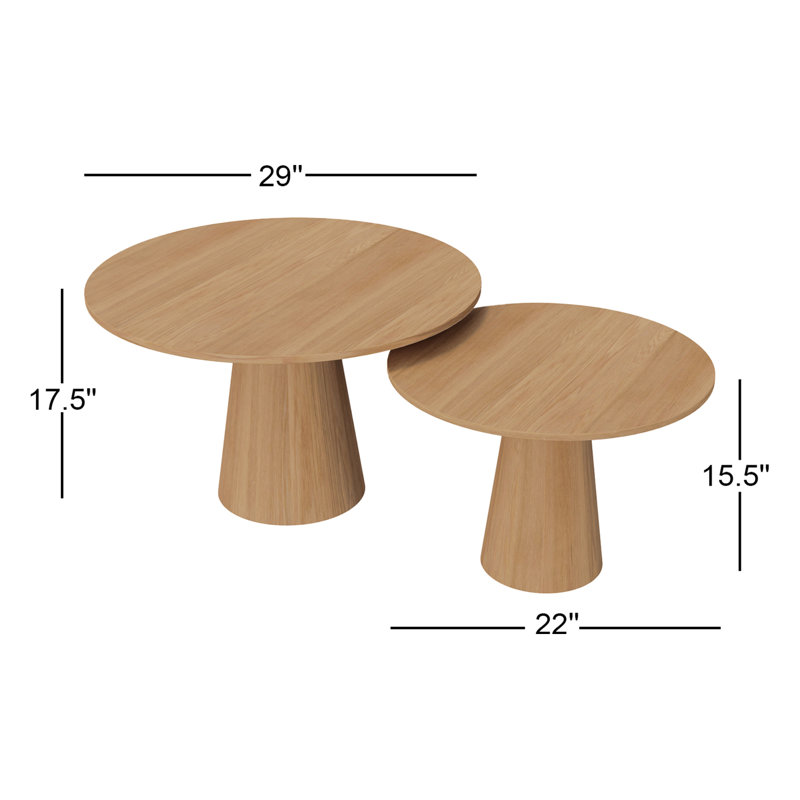 Ensemble de tables basses 2 pièces Astraea, Natural