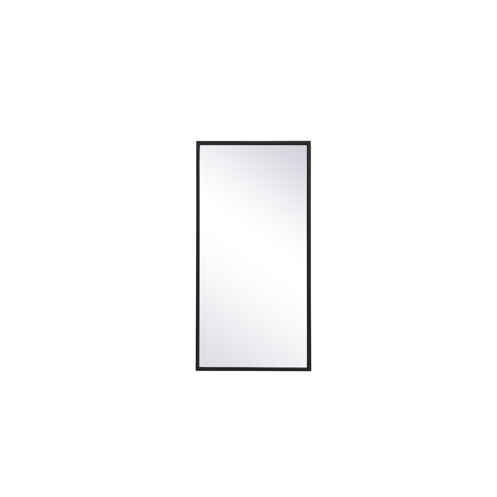 Sabine Metal Rectangle Wall Mirror, 14" x 28", Black