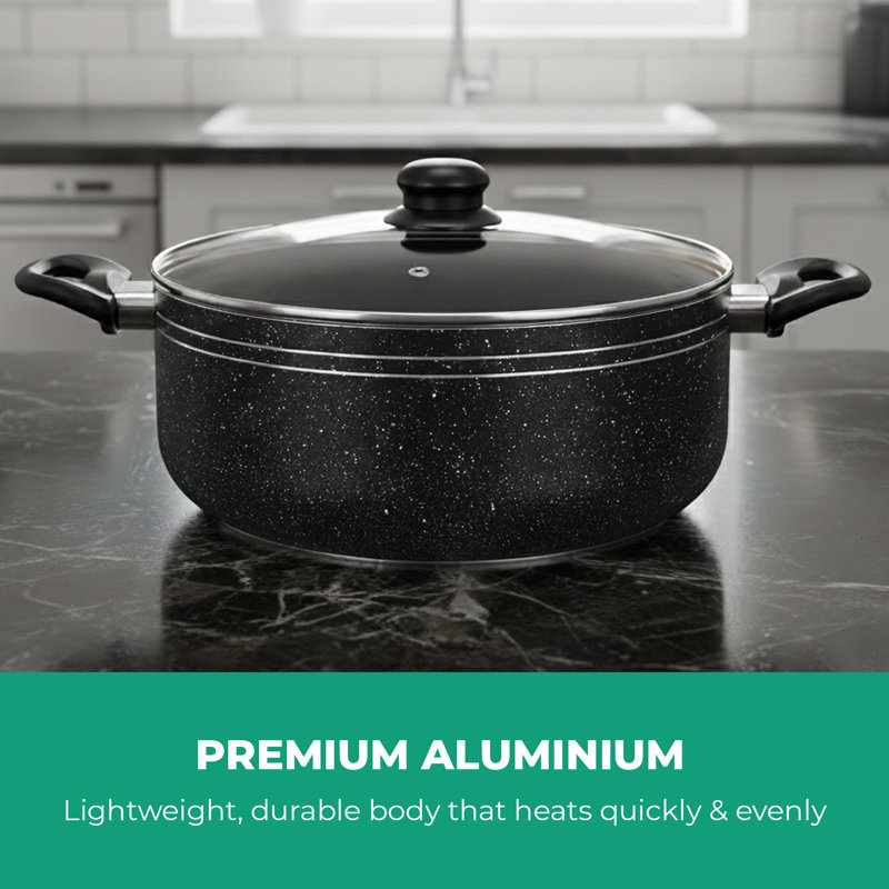 ROYALFORD Non-Stick Aluminum Round Dutch Oven, 4.3 L