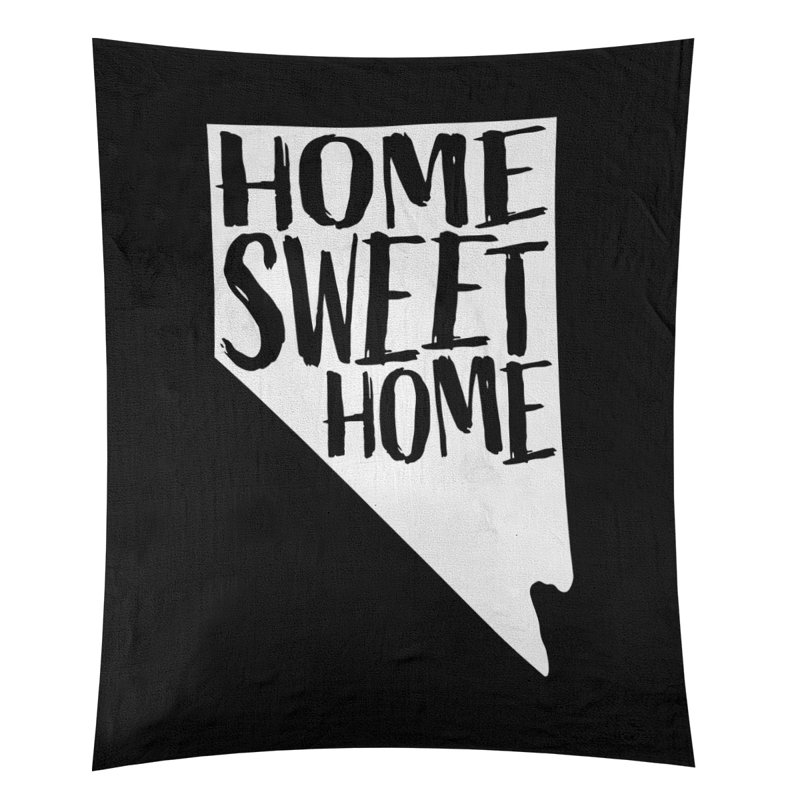 Tapisserie murale Home Sweet Nevada, H 104 po x l 88 po, Noir