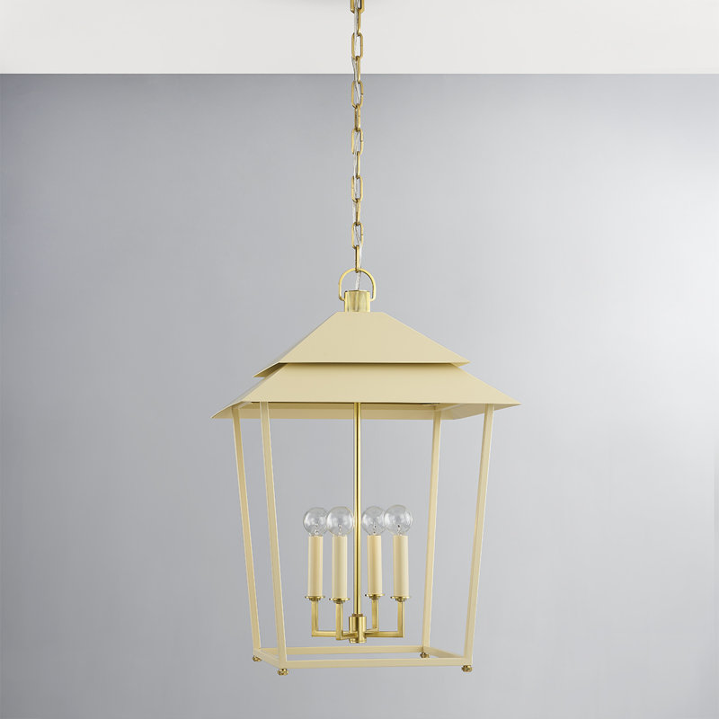 NATICK 4 LIGHT LANTERN, 31" H x 18" W x 18" D, Aged Brass