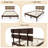 Solid Wood Queen  Bed Frame Platform Bedframe With Rattan Headboard-752349027
