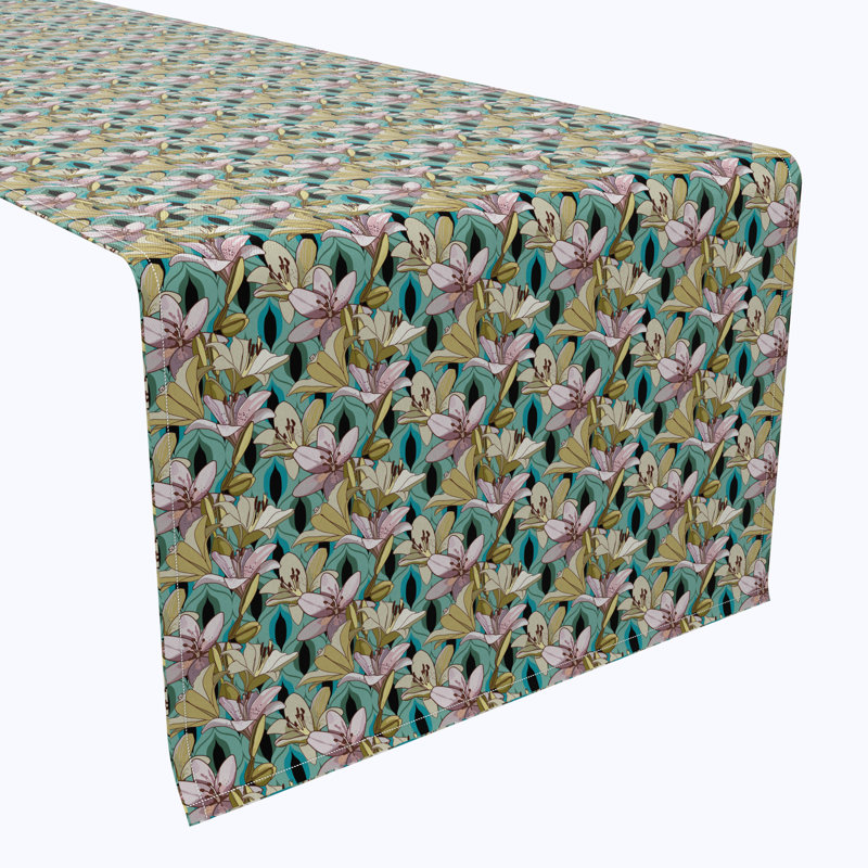 Floral 94 Cotton Table Runners, 90" x 16"