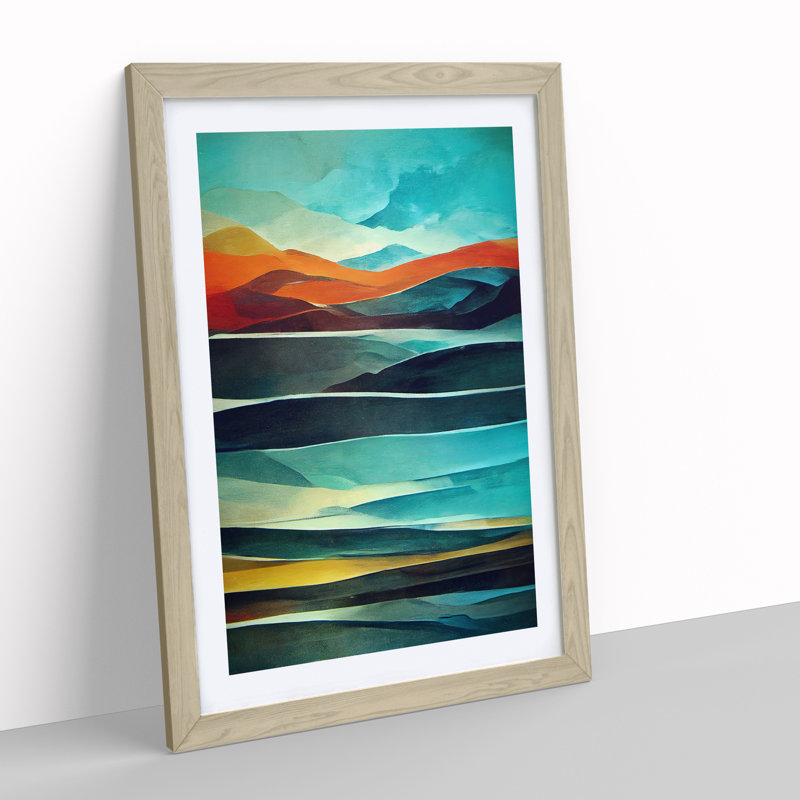Mountain - Framed Print, 34cm H x 25cm W x 2cm D, Oak