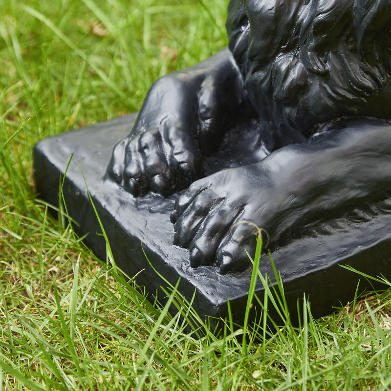 Statue de jardin 21,75 po L MGO, Noir, noir, noir, noir