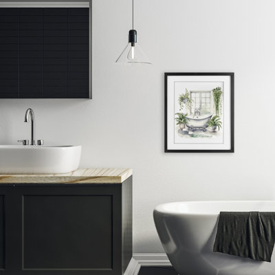 «Lush ery Bath & Window», reproduction sous verre encadrée, design par Lette and Lined