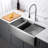 Farmhouse Apron Single Bowl Stainless Steel Kitchen Sink Workstation with Accessories-88960326