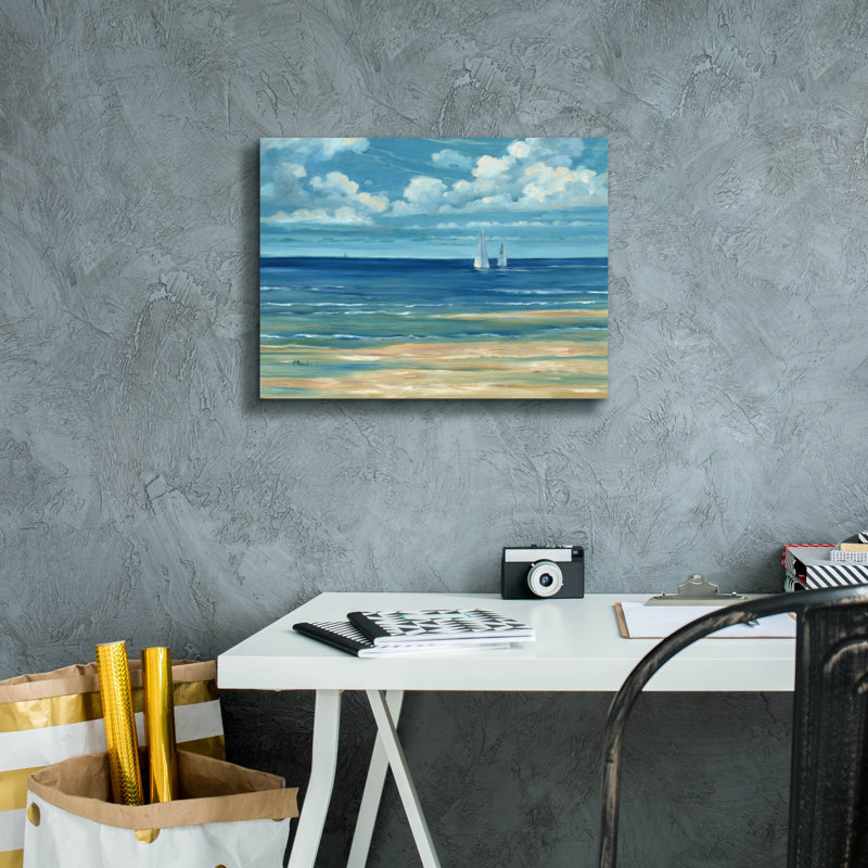 Highland Dunes 'Summerset Sailboats' by Paul Brent, Canvas Wall Art, 16"x12", 12" H x 16" W x 0.75" D