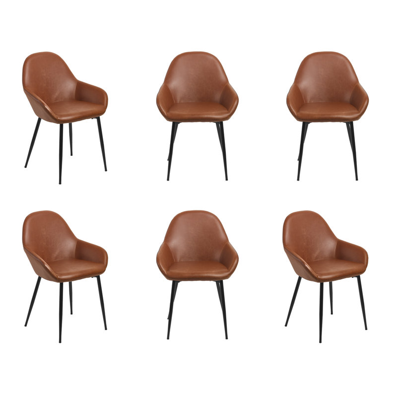 Chaise de salle à manger moderne et classique (ensemble de 6), Brun clair