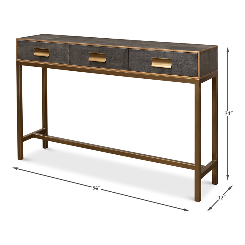 Shagreen 54'' W Console Table, Antique Gray
