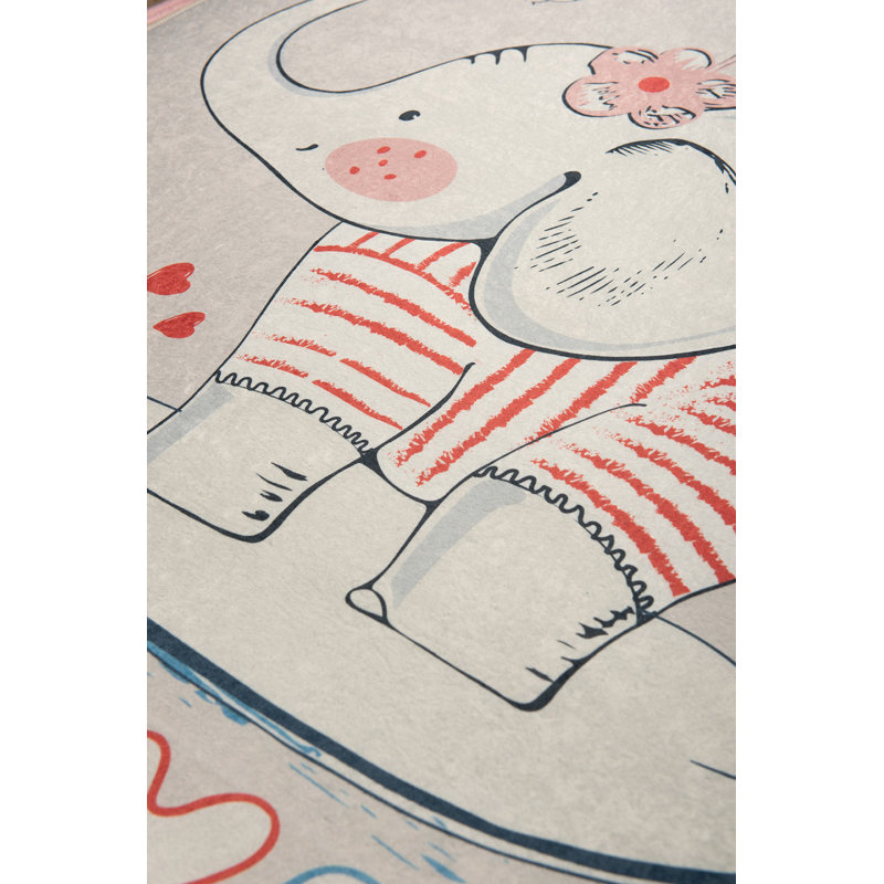 Tapis beige rectangulaire en velours tissé à la machine Sunderland, Rectangle 4 pi 7 po x 6 pi 3 po