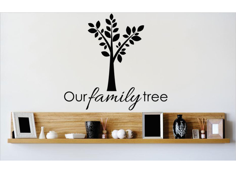 Décalcomanie murale arbre familial, Noir, H 20 po x l 20 po x P 0,16 po