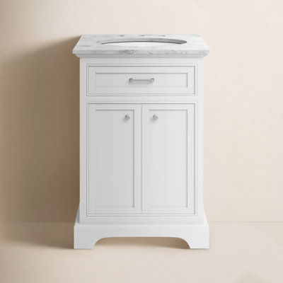 Hermes 24'' Single Bathroom Vanity with Marble Top