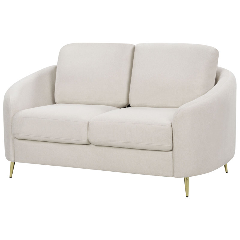 Aaronette 2 Seater Sofa, Light Beige Polyester