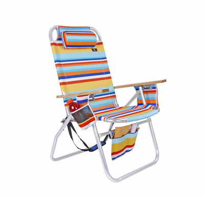 Deluxe XL Tall 17 Inches High Seat Beach Chair for Adults Heavy Duty, Aluminum Frame, Wide Plus Size, 300 lb Capacity