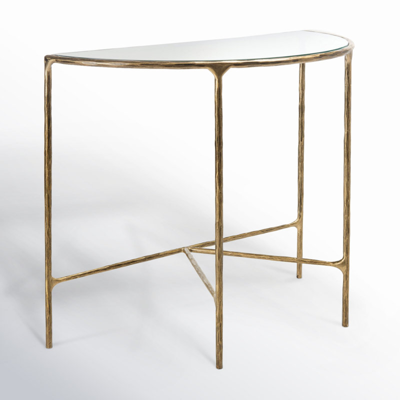 Evelynn 4 Piece Coffee Table Set, Clear, Brass
