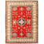 Tapis unique en laine noué à la main jaune et rouge Gazni des années 2010 de 5 pi 2 po x 6 pi 10 po Qaiden