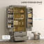 Armoire de rangement 64 po avec portes et tiroirs, noir-404863207