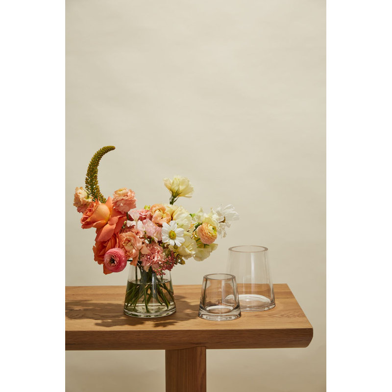 Eske Handmade Glass Table Vase, 5" H x 5.4" W x 5.4" D