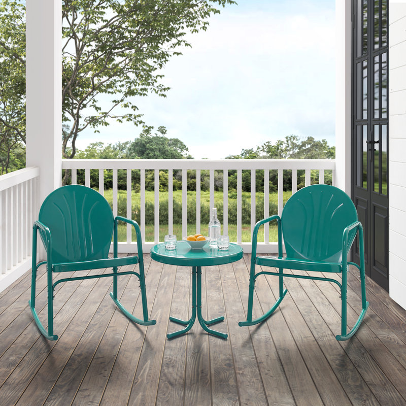 Burley 2 - Person Patio Conversation Set, Turquoise