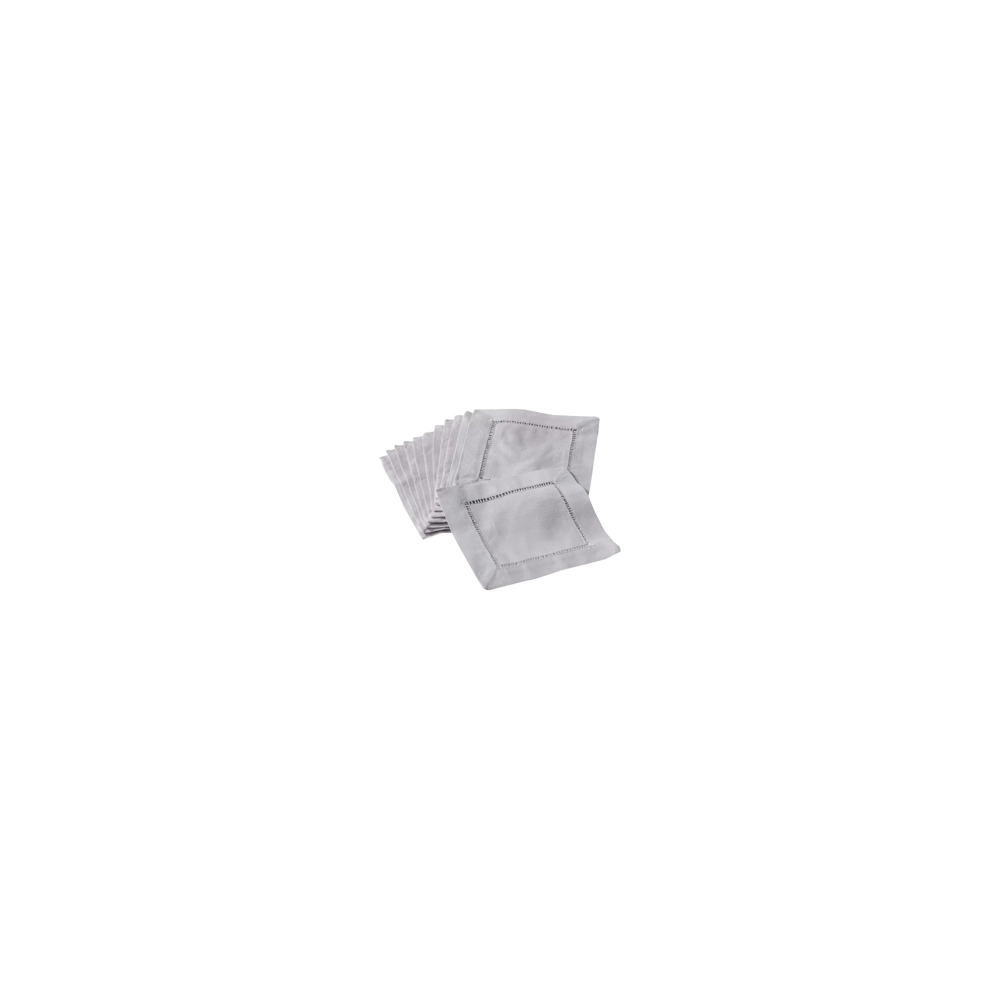 Gelder Cocktail 6" Linen/Cotton Napkin Set, Gray