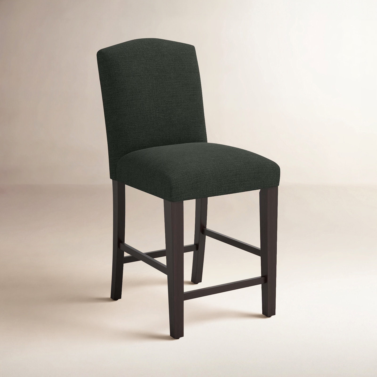 April Bar and Counter Stool, Espresso, Classic Black Linen, Counter Stool (24" Seat Height)