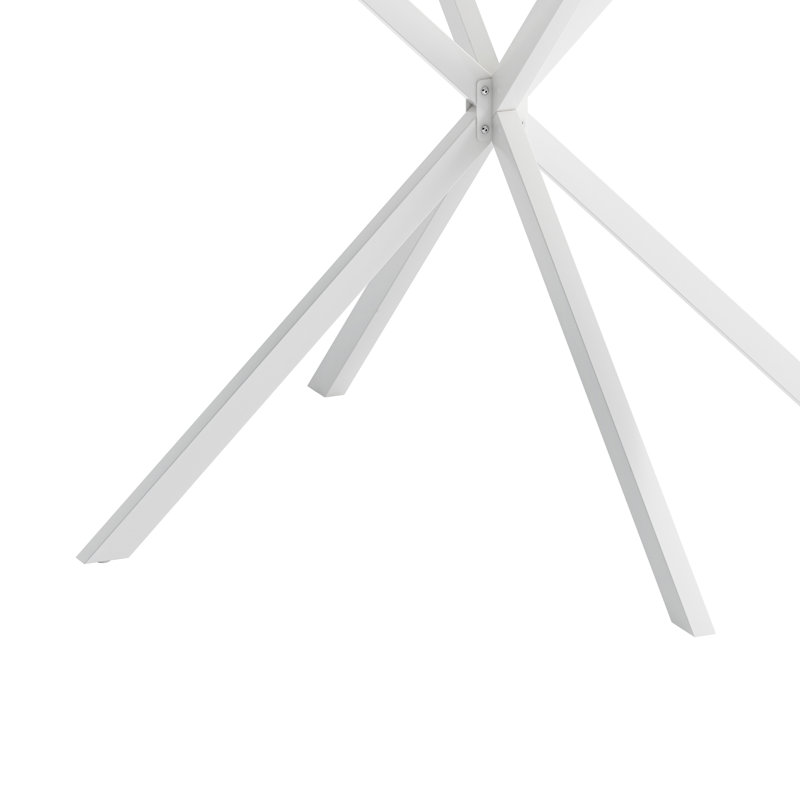 Table de salle à manger ronde à plateau amovible, White