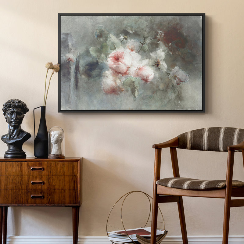 «Vintage Botanical - CIV» sur toile, H 27 po x l 41 po x P 2 po, Toile avec cadre flottant noir