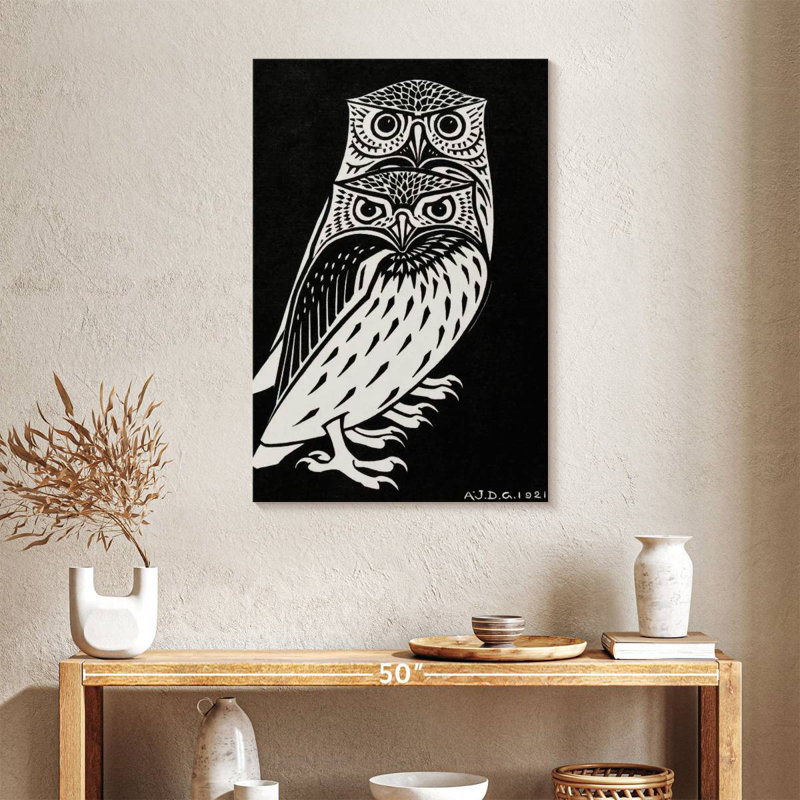 Brampt Two Owls 1921, 36" H x 24" W