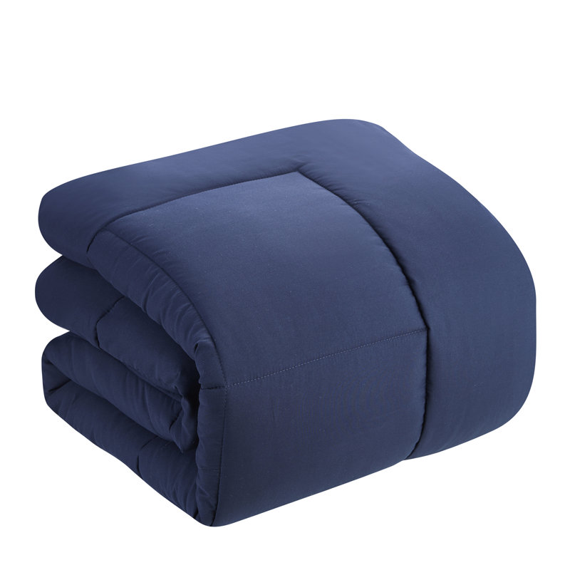 Navy Twin XL Reversible Microfiber Bed in a Bag Set