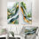 «Nature Whispers of Hard Edge», ensemble de 2 reproductions d'art murales abstraites en métal