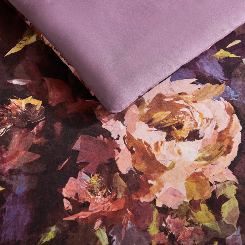 Ensemble de couette en velours imprimé floral King, Édredon très grand et 3 pièces supplémentaires
